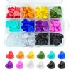 DUFEIMOY 120Pcs Multicolor Heart Shape Rubber Pin Backs Locking with Storage Case