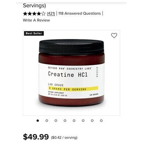 Beyond Raw Creatine HC1 New 120 Servings 🇺🇸