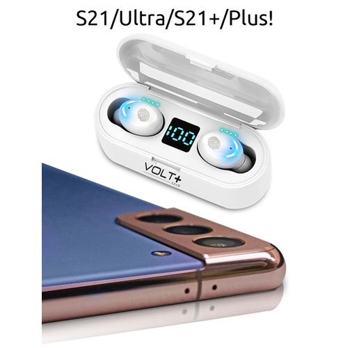 VOLT PLUS TECH Wireless V5.3 Bluetooth Earbuds Compatible with Tesla 2020 Model Y and 2,000Mah PowerBank LED Display, Mic 8D Bass IPX7 Waterproof/Sweatproof