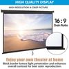 Manual Pull Down Projector Projection Screen Home Theater Movie 100" 16:9 Black