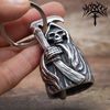 Skull Skeleton Grim Reaper Motorcycle Biker Bell Accessory or Key Chain for Luck