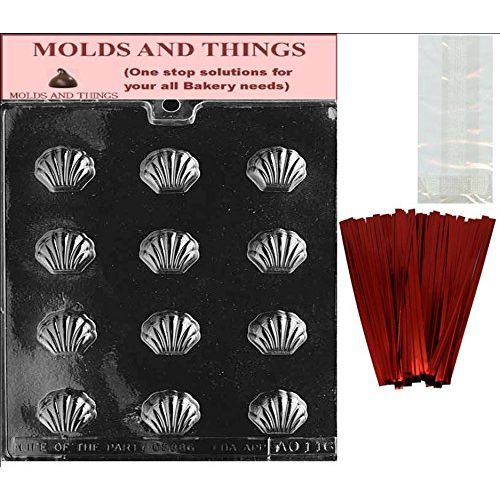 Bite size SHELL BON BON Chocolate Candy Mold With © Molding Instruction + 25 set of packaging Kit