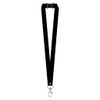 Printed or plain Lanyard - Personalised, custom, neck strap, UK STOCK (BLACK)