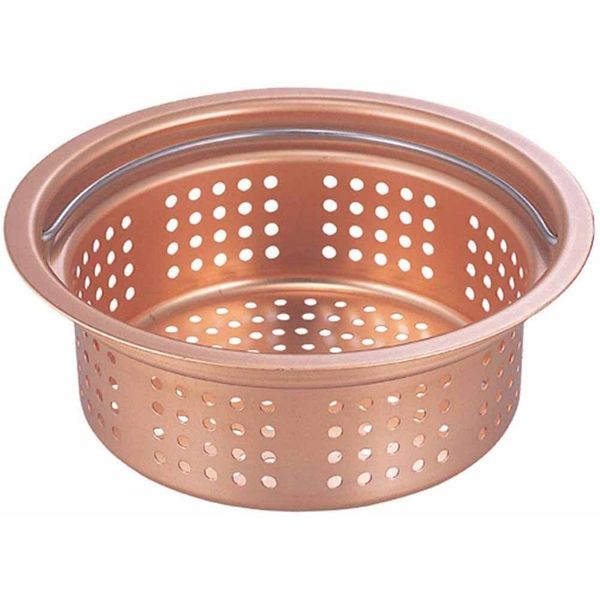 Shimomura Planning 26784 Tsubasanjo Drain Strainer, Pure Copper, Shallow Type, Made in Japan, Slime and Odor Prevention, Easy to Clean, 5.3 inches (13.4 cm)