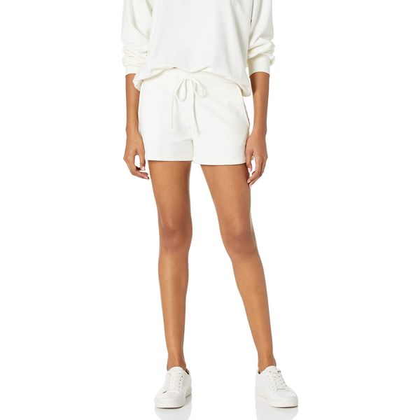 The Drop Women's Elaina Pull-On French Terry Sweatshort, Ivory, XL