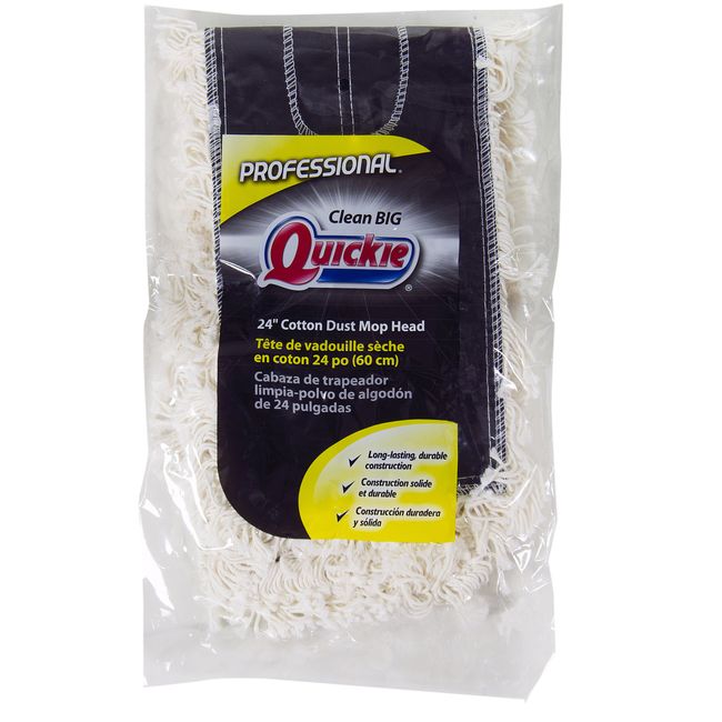Quickie Cotton-Dust Mop Refill, Compatible with Model 069, Cleaning Hardwood Floors, Commercial or Residential Cleaning Use