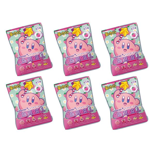 Kirby Sparkling Bath Ball Bath Salts, Mascot Pop-Up Bath Balls (Set of 6)