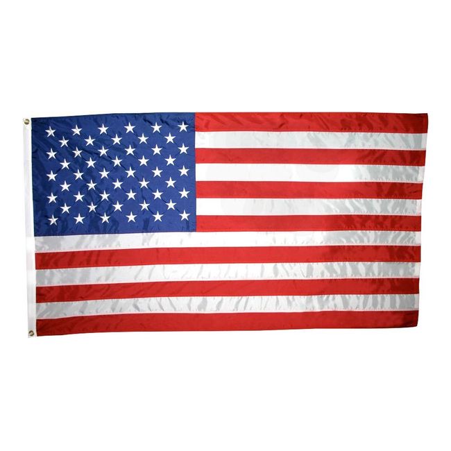 Annin Flagmakers Model 2300 American Flag 6x10 ft. Nylon SolarGuard NYL-Glo, 100% Made in USA with Sewn Stripes Embroidered Stars and Brass Grommets