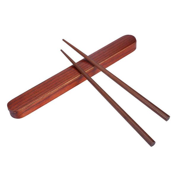 Chopsticks with Box Japanese Wooden Chopsticks with Pull Out Portable Wood Co...