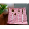 White and Gold Shiny Stainless Steel Four Pieces flatware Set