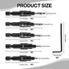 5-Piece HSS Countersink Drill Bit Set, 1/4" Hex Shank Adjustable Self-Centering Countersink Bits for Wood, Plastic, Soft Metal, Chamfering & Deburring Tool
