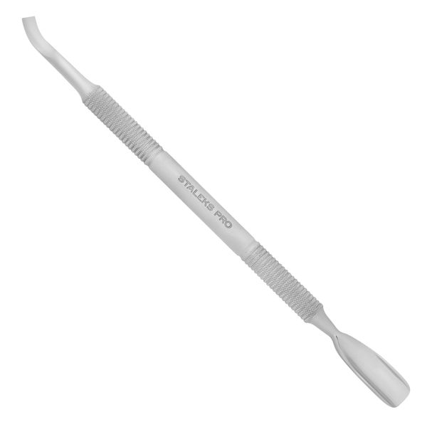 Staleks Pro Expert 30 Type 4.3 Cuticle Pusher with rounded and bent blade side - Left-Handed User Friendly - Model PE-30/4.3