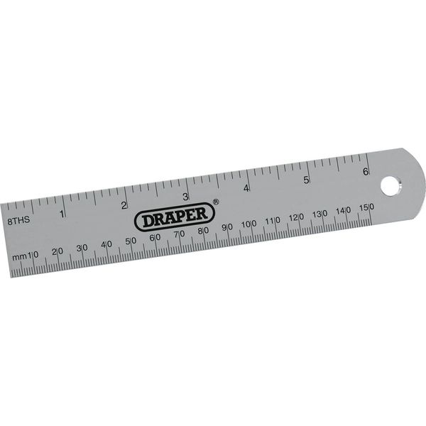 Draper 152mm Stainless Steel Rule | 6 Inch Precision Metal Ruler for Cutting | 52396