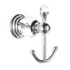 BATHSIR Crystal Robe Hook, Polished Chrome Double Towel Hook for Bathroom, Wall Mounted Silver Coat Hook