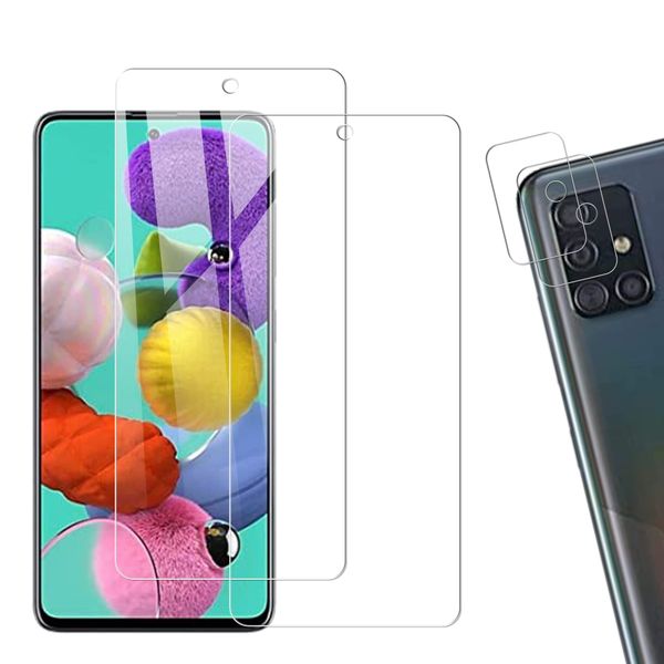 [2+2 Fingerprint Authentication Compatible] KPNS Japanese Material Tempered Glass for Galaxy A51 5G SCG07 SC-54A Glass Film Camera Film Cover Protective Film