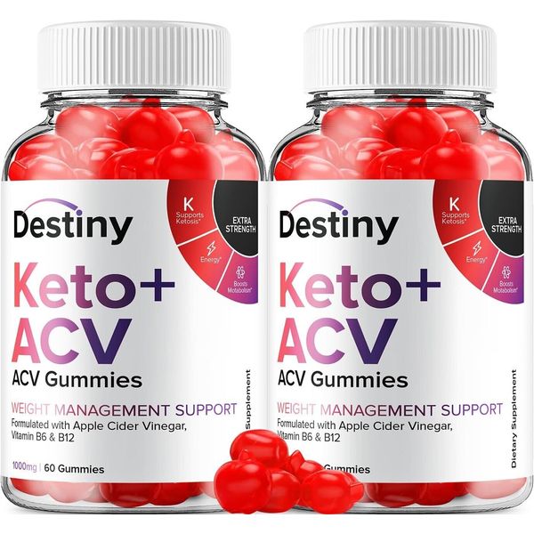 (2 Pack) Destiny Keto ACV Gummies - Official - Keto Destiny ACV Advanced...