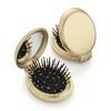 Metallic Gold Oval Folding Brush & Compact Mirror
