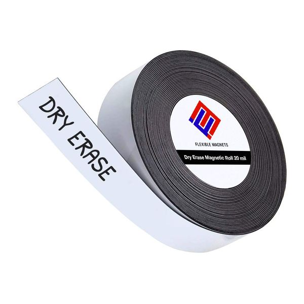 Dry Erase Magnetic Strips - Roll of Writable Whiteboard Magnets - Writable Flexible Magnet - Name Plates - Magnetic Labels- Dry Erase Name Tags - (1 Inch x 10 Feet)