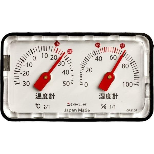 GRUS GRS104 Precision Temperature and Hygrometer for Tabletop General Use, Made in Japan