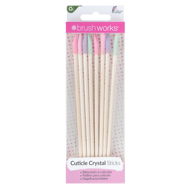 Brushworks Cuticle Crystal Sticks - 8 Pack