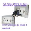 RJ45 Cat 6 Data Networking - Grid Outlet Module - White
