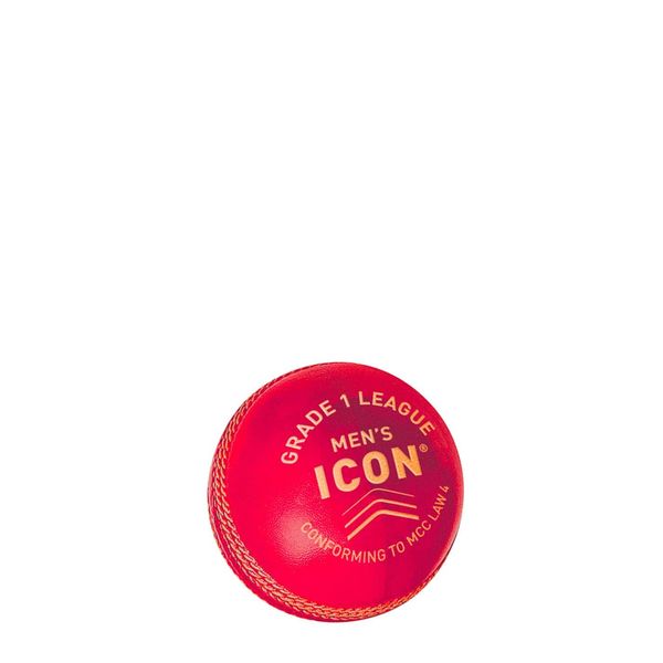 Gunn & Moore GM Leather Cricket Match Ball, Icon Grade 1 League, Red, Senior/Adult/Mens & Boys Aged 13 and Over