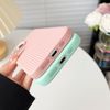 Caseative iPhone 13 Case, Candy Color Stripe Pattern, Dirt & Scratch Resistant, Wireless Charging Compatible, White