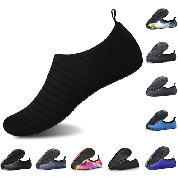 Water Shoes for Women Quick-Dry Aqua Socks Men Barefoot Shoes Swim Beach Accessories Slip-On Yoga Surf Aquatic Sports Black3-38/39