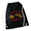 Flox Creative Black Drawstring Bag Christmas Day Survival Kit