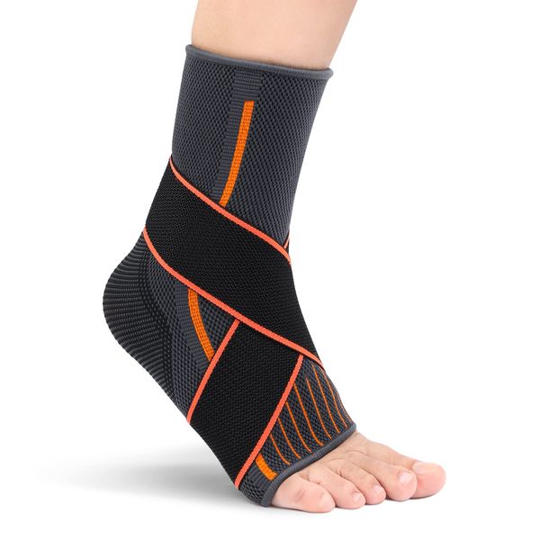 Ankle Brace, Plantar Fasciitis Compression Socks, Achilles Tendonitis Support Sleeve, Adjustable and High Elastic Ankle Foot Wrap for Sports Protection Injury Recovery, Sprained Ankle, Joint Pain(L)