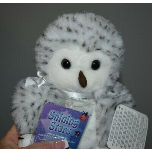 RUSS Shining Stars WHITE SNOW OWL 8" Plush STUFFED ANIMAL Toy NEW