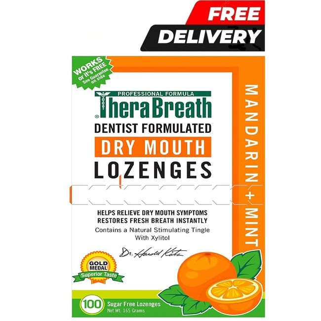 TheraBreath Dry Mouth Mandarin Mint Lozenges, 100 count, 165 g