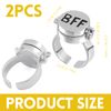 cailiya Pack of 2 Best Friends Forever Rings, Rings Symbol of Friendship, Cute BFF Ring, Open Cap Rings, Memory Gift for Your Best Friend, 1