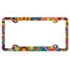 Retro Flower License Plate Frame with Custom Background Options