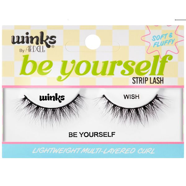 Ardell Winks Be Yourself Lashes, Wish, Black Strip Lash, Multilayered Curl, 1-pair
