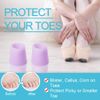 Povihome Toe Protectors, Toe Sleeves Silicone Small Gel Corn Protectors for Runners,Blisters,Shoes,Heels,Sandal Purple Pinky Toe Pain Relief 5 Pairs