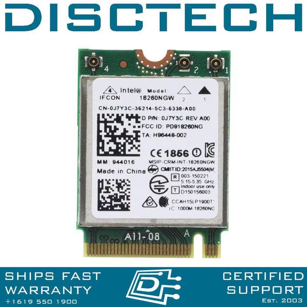 Intel 18260NGW M.2 2230 Wireless Network Card Wi-Fi Bluetooth/ Dell J7Y3C
