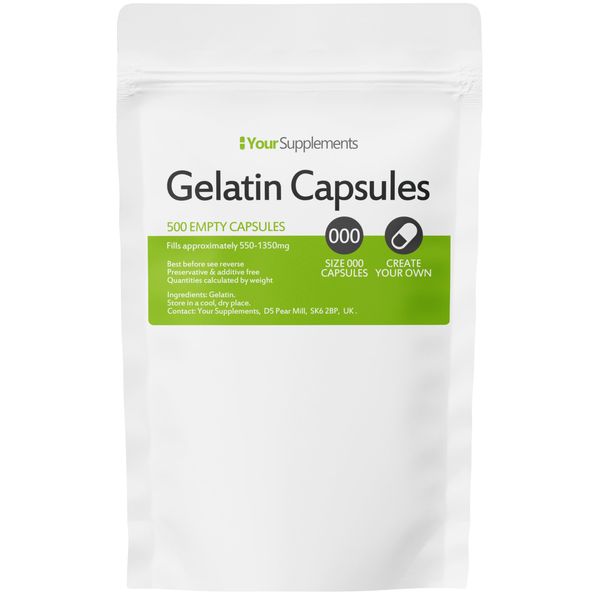 Your Supplements - Size 000 Empty Gelatin Capsules (500 Pack)