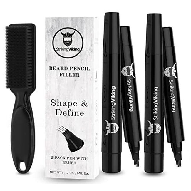 4-Tip Beard Pencil Filler for Men 2 pack - Updated Beard Filling Pen Kit with...