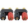 2 Pack Gold Plated Dual Binding Posts w 4mm Banana Plug Jacks