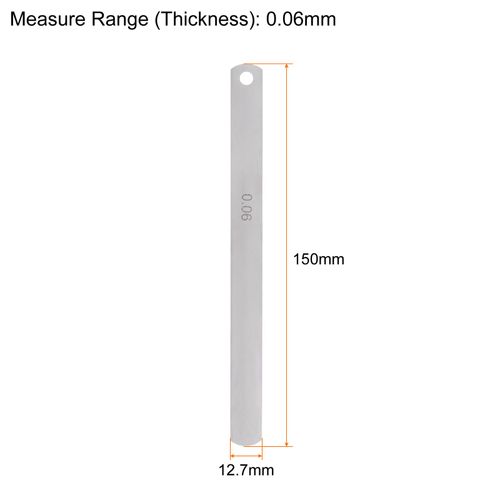 HARFINGTON 5pcs Mn Steel Feeler Gauge 0.06mm Thickness 150mm Length Metric Filler Thickness Gage Gap Measuring Tool Single Blade