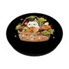 Vegane Katze Vegetarisches Gemüse Kawaii PopSockets mit austauschbarem PopGrip