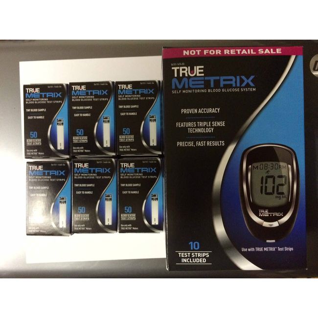 TRUE Metrix Blood Glucose 300 Test Strips Plus Meter  Exp:  01/22/2024