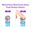DMiotech 2Pcs 12mm Push Button Switch, IP65 1NO 12-24V 3A Momentary Latching Push Button Starter Light Switch Self-locking with Blue Light Switch, Stainless Steel Flat Head Silver