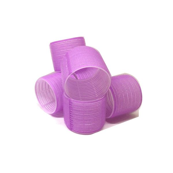 6 Pack Super Jumbo Self Grip Hair Rollers Pro Salon Hairdressing - Big Curlers Create Volume For Long Hair (Purple)