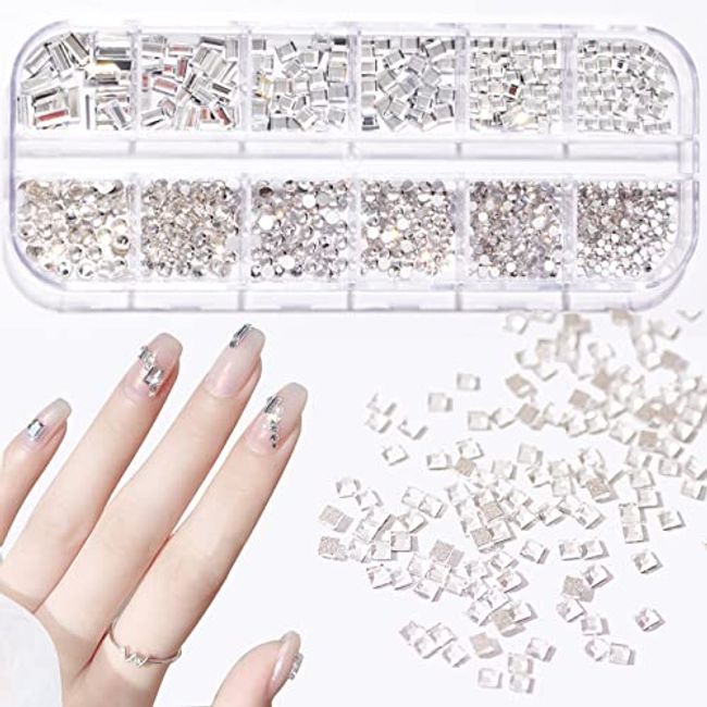  Queenme 2mm Small Rhinestones for Nails Flat Back