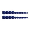 Navy Blue Foot Nail Tips for Fingernails 24 Pcs Set False Nails