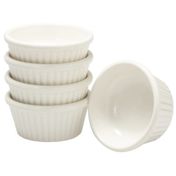 PTW114_25 IJ Plakira Ij Plakira Unbreakable Cocotte Souffle Dishes, 5 Pieces, 8.5 fl oz (25 cc), Dishwasher Safe, For Home Parties, Outdoors, Kids, Stylish, Cute, White, Sauce, Ketchup, Mayonnaise,