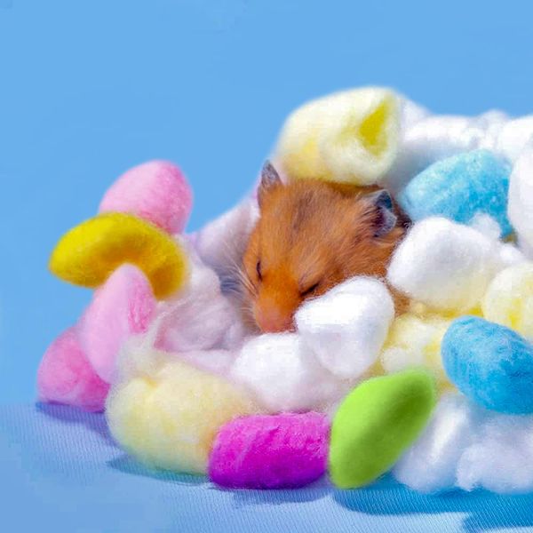 Hamster Thermal Cotton, Cotton Balls, Cotton Balls, Countermeasure Against Winter and Cold Weather, Fluffy Nest Material, Warm Flooring Material, Comforter, Small Animals, Cage Interior, Thermal