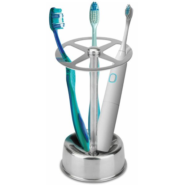 clowin Toothbrush Stand, Stainless Steel, Standing Type, Makeup Brush, Storage, Pen Holder, Tool Stand